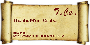 Thanhoffer Csaba névjegykártya